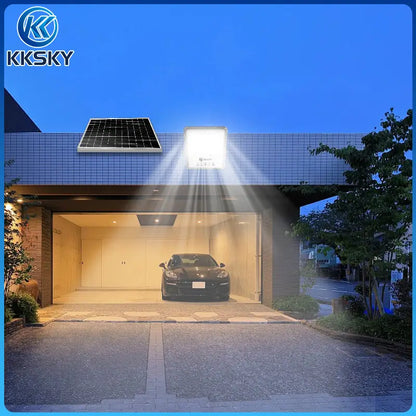 Solar light outdoor flood street lights night lighting effect for garage carport compound villa exterior security lamp