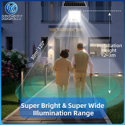 300W solar light waterproof outdoor flood street lights wide illumination range for yard garden walkway outdoor security lighting