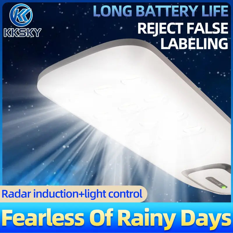 KKSKY solar street lamp with long battery life, radar motion sensor and light control