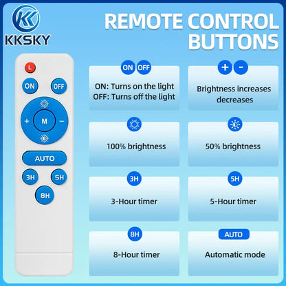 Remote control buttons for solar outdoor led flood street light, timer brightness auto mode setting