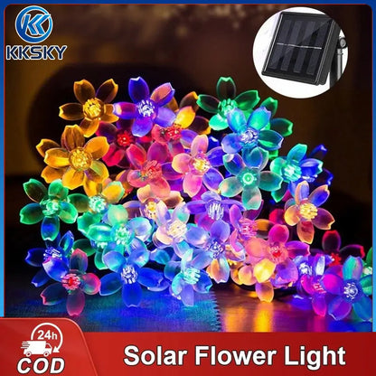KKSKY olar flower lights with solar panel, colorful fairy lights with 24h cod delivery service