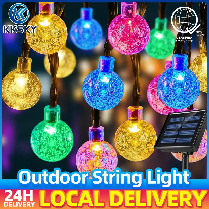 KKSKY RGB multicolor bubble globe fairy lights for outdoor party,fiesta and Christmas decor