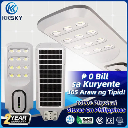 KKSKY LED solar street light with 2-year warranty and solar panel for outdoor lighting