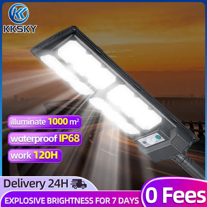All‑in‑one solar street light LED illuminate up to 1000㎡, long working hours outdoor street lamp