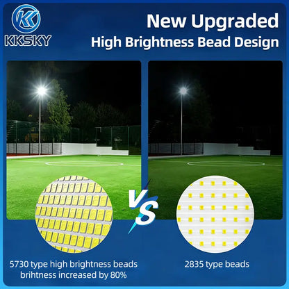 Upgraded 5730 high brightness LED beads solar street light, 80% brighter than 2835 beads for outdoor large area lighting