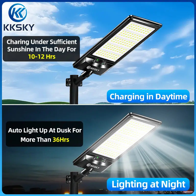 Solar street light daytime solar charging, auto turn on at dusk, long working hours outdoor lamp