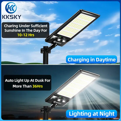 Solar street light daytime solar charging, auto turn on at dusk, long working hours outdoor lamp