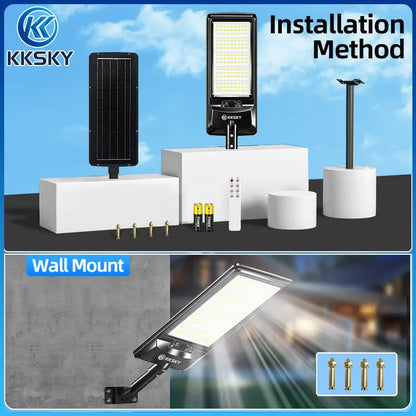 Solar street light installation accessories, wall mount and pole mount all-in-one solar flood lamp
