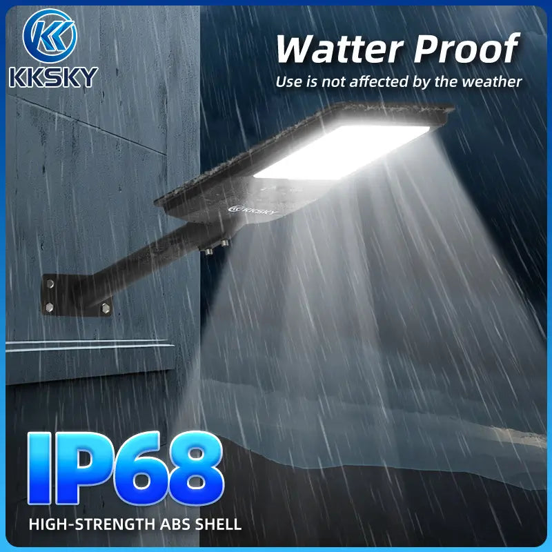 Heavy duty solar street light IP68 waterproof high strength ABS shell,rainproof outdoor solar light works on rainy days