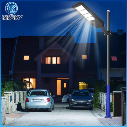 solar street light real night lighting effect for house driveway parking lot outdoor garden