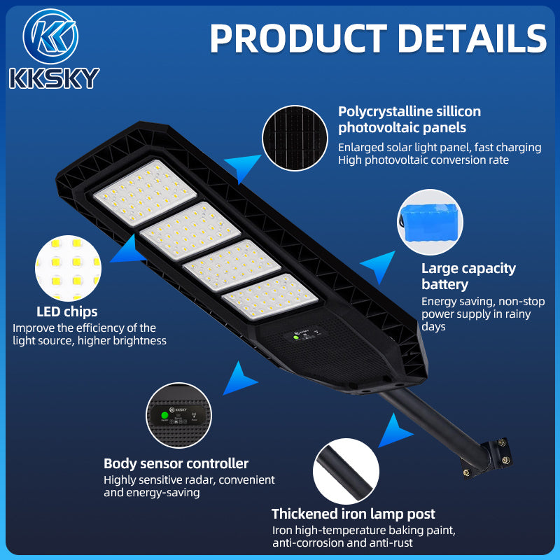 all‑in‑one solar street light product details led chip polycrystalline silicon solar panel sensor bracket