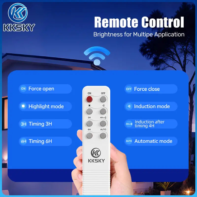 Solar street light remote control function, auto mode,induction mode,timer 3H 4H 6H,brightness adjustment for outdoor use
