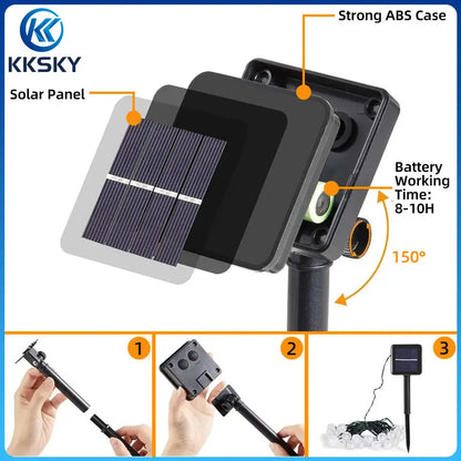KKSKY solar fairy lamps solar panel structure, adjustable 150°solar panel easy installation outdoor 