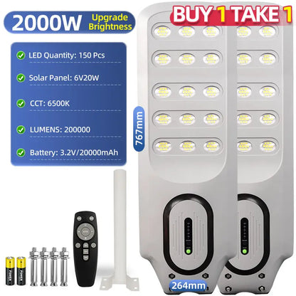 KKSKY solar pathway lights with features, dimensions, battery specs, included accessories, buy 1 take 1.