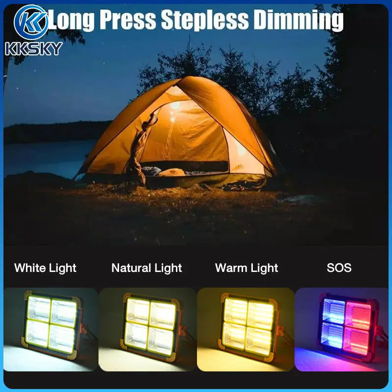 KKSKY portable solar LED camping light hung inside tent, IP68 waterproof outdoor emergency lamp for camping tent lighting