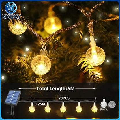 KKSKY 5m 20pcs solar string lights for Christmas tree decoration dimension specification 