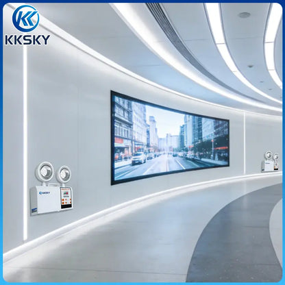 KKSky solar street light and panel shown on a blue promotional graphic with text reading 'Three color temperatures options' and 'Buy One Light Get Three,' plus three night-light output examples labeled 6500K, 4000K, and 3000K.