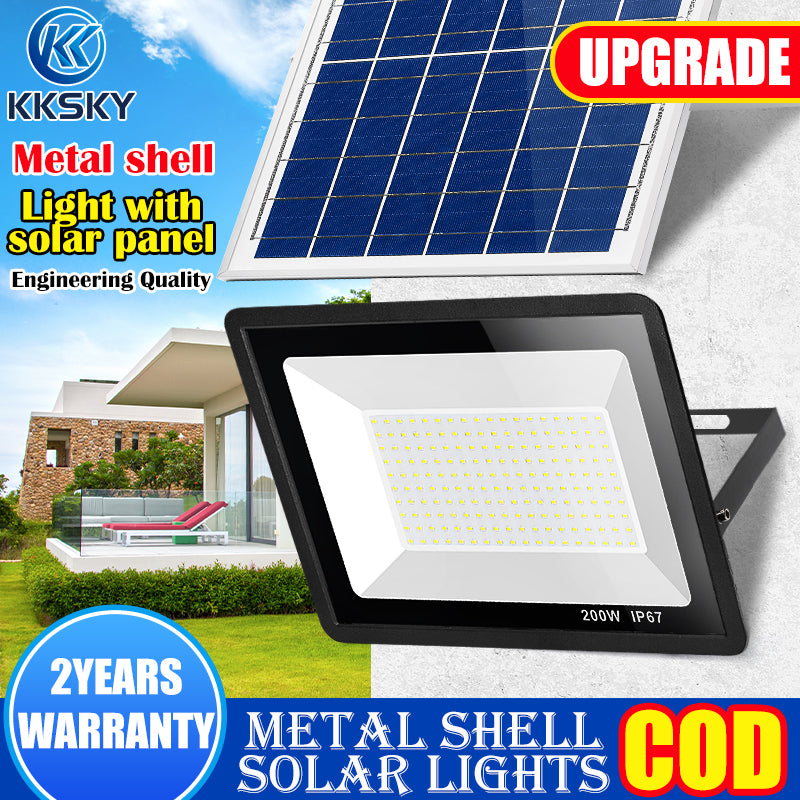 KKSKY Solar light Material Upgrade Metal Shell With Solar Panel Outdoor Waterproof LED Flood Lights