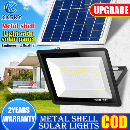 KKSKY Solar light Material Upgrade Metal Shell With Solar Panel Outdoor Waterproof LED Flood Lights